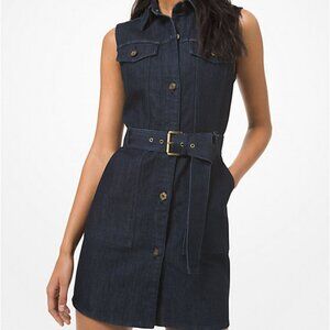 MICHAEL Michael Kors Denim Belted Mini Dress - Cute work outfit!